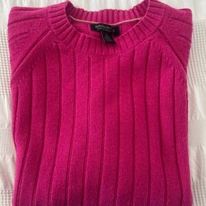 Men’s Size Large Banana Republic Pink Ribbed Crewneck Raglan Sleeve Sweater